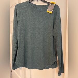 Moisture Wicking Athletic Soft Heather Teal Long Sleeve Top